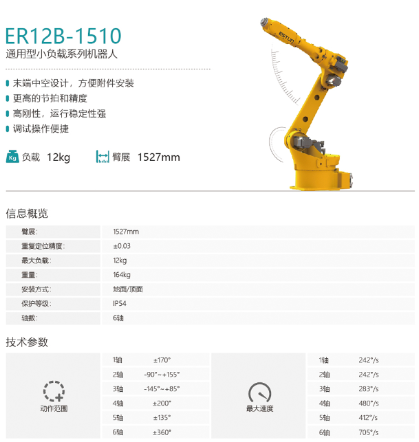 埃斯顿机器人ER12B-1510